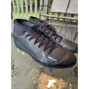 Nike Mercurial Soccer Cleats High Top Athletic‎ Shoes Black Yellow 5Y